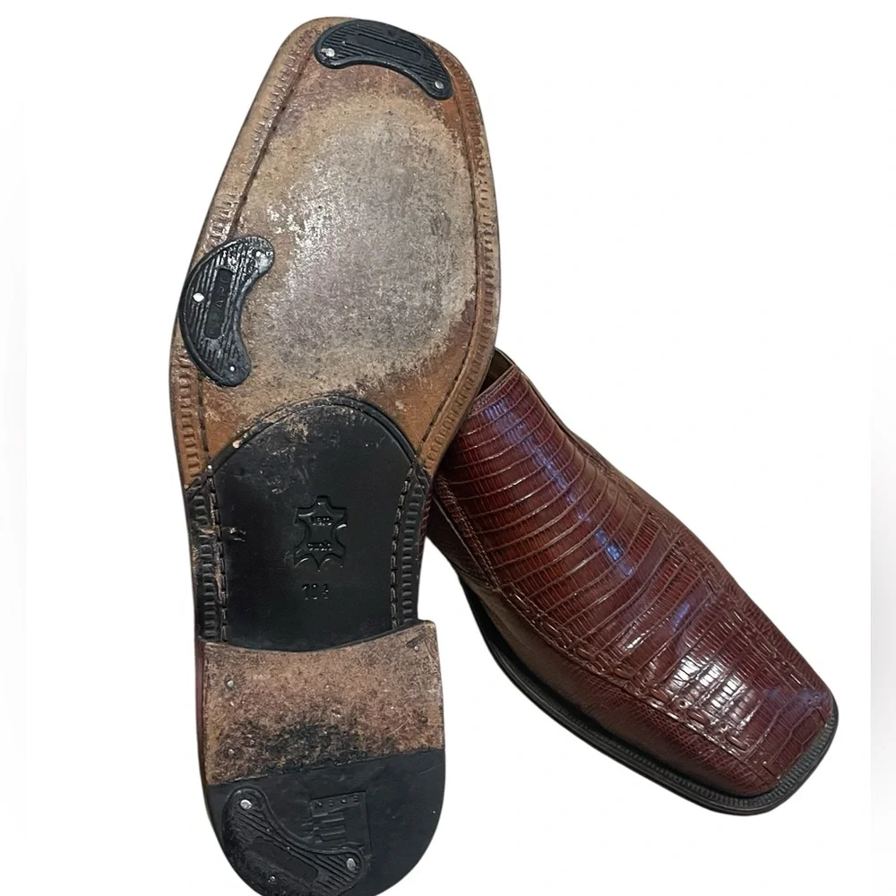 David Eden Men’s Brown Lizard Loafer, Size 10.5, EUC‎